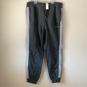 River Island - Grey Paris jogger with purple/ grey stripe